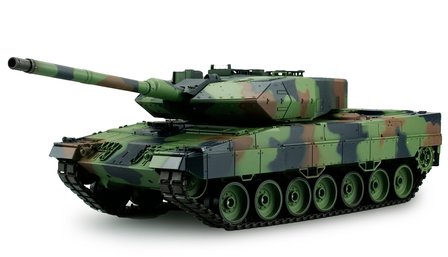 RC tank Heng Long Leopard 2A6  2.4GHZ  met schietfunctie rook en geluid V7.0 uitvoering