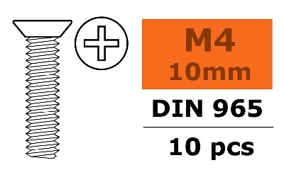 G-Force RC GF-0171-011 - Revtec - Verzonkenkopschroef - Philips - M4X10 - Gegalvaniseerd staal - 10 st