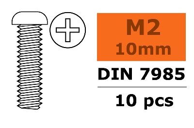 G-Force RC GF-0170-003 - Revtec - Bolcilinderschroef - Philips - M2X10 - Gegalvaniseerd staal - 10 st