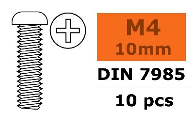 G-Force RC GF-0170-017 - Revtec - Bolcilinderschroef - Philips - M4X10 - Gegalvaniseerd staal - 10 st