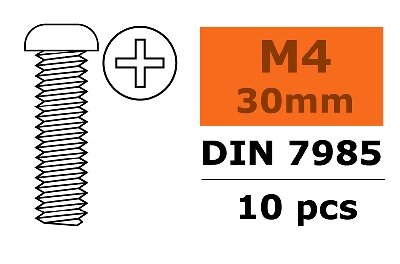 G-Force RC GF-0170-022 - Revtec - Bolcilinderschroef - Philips - M4X30 - Gegalvaniseerd staal - 10 st