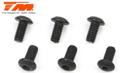 126308BU Screws - Button Head - Hex (Allen) - M3 x 8mm 6 pcs