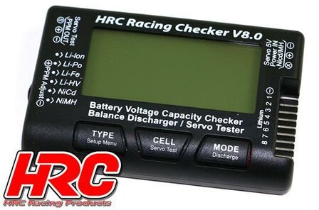 HRC9372C Battery &amp; Servo Analyzer - 1~8S - Checker &amp; Balancer with percentage display LiPo