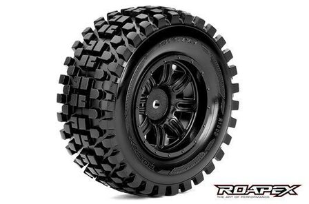 RXR1003-B Tires - Tires - 1/10 Short Course - mounted - Black wheels - 12mm Hex - Rhythm 2 pcs