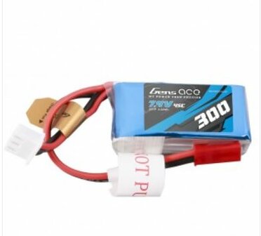 Gens ace 300mAh 7.4V 45C 2S1P Lipo Battery Pack with JST-SYP Plug