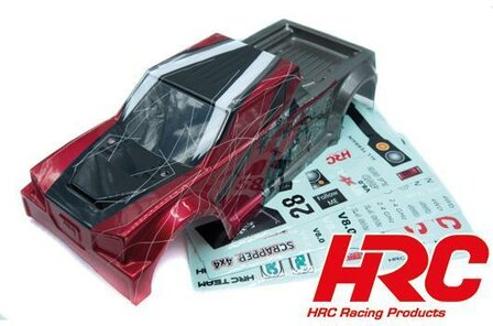 HRC15-BSC-R Body - 1/10 Truck - Painted - Scrapper - RED/BLACK with decals