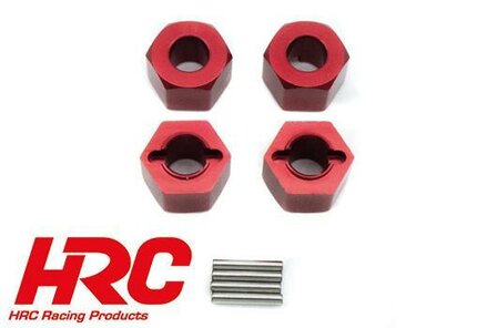 HRC15-X017RE  Option part - Dirt Striker - aluminium wheel Hex 4 pcs - RED