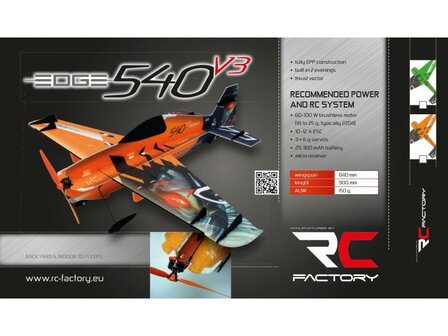 RC vliegtuig SHOCKFLYER EDGE 540V3 super lite S09 orange P-C8579