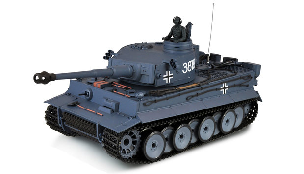 RC tank Tiger I 1:16 Advanced Line I IR/BB   1:16 grijs Nieuw V7.0 uitvoering IR en BB functie