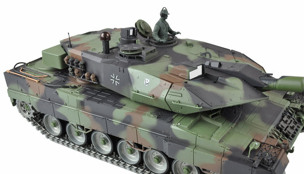 RC tank 23113 Leopard 2A6 2.4GHZ pro-line met schietfunctie rook en geluid IR/BB V6.0S uitvoering metal tracks en loop en geleidewielen