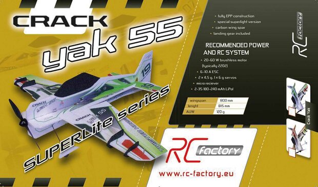 RC vliegtuig SHOCKFLYER RC-Factory Crack Yak SuperLITE Orange INDOOR series P-C6804