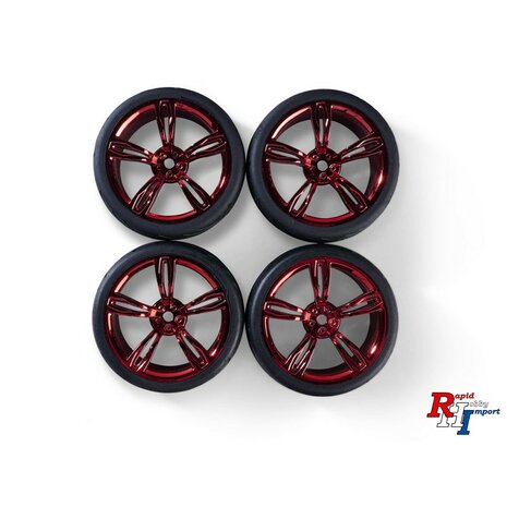 RC banden on the road 900177 1:10 wielset 4 Design 10 Sp. rood 26mm